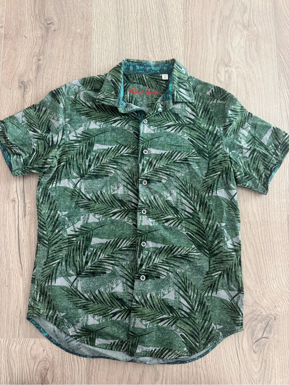 Robert Graham Classic Fit Palm-Print Button Down Shirt - Green